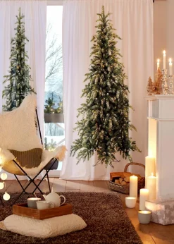 bonprix Vorhänge|Weihnachtsdeko & -Textilien·Gardinen|Vorhang mit Tannenbaum Druck (1er Pack) weiß/grün