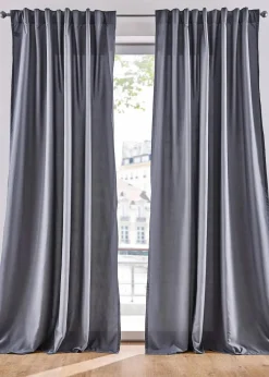 bonprix Vorhänge|Vorhänge aus Microfaser (2er Pack) anthrazit