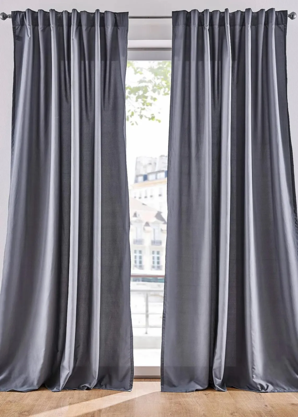 bonprix Vorhänge|Vorhänge aus Microfaser (2er Pack) anthrazit