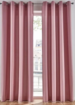 bonprix Vorhänge|Vorhänge aus Microfaser (2er Pack) mauve