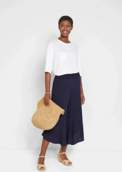 bonprix Nachhaltigere Materialien|Hosen|Wadenlange Culotte aus nachhaltiger Viskose dunkelblau