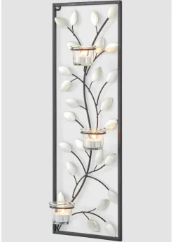 bonprix Kerzenhalter|Wanddekoration|Wandkerzenhalter schwarz/transparent