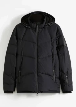 bonprix Große Größen|Outdoorbekleidung|warm gefütterte Echtdaunenjacke mit Bionic-Finish, wasserabweisend schwarz