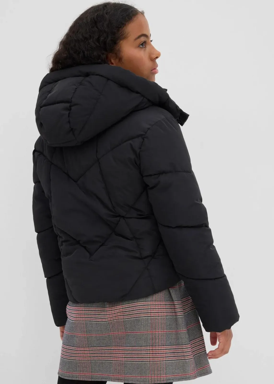 bonprix Mädchen 9-16 Jahre·Jacken & Outdoor|warm gefütterte Puffer-Jacke mit Kapuze schwarz