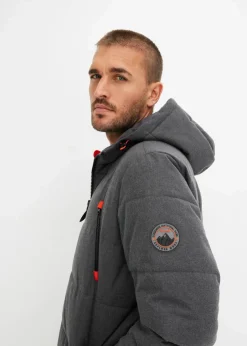 bonprix Jacken & Mäntel|Outdoorbekleidung|warm gefütterte Stepp-Funktionsjacke, wasserabweisend schiefergrau meliert