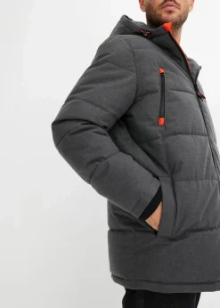 bonprix Jacken & Mäntel|Outdoorbekleidung|warm gefütterte Stepp-Funktionsjacke, wasserabweisend schiefergrau meliert
