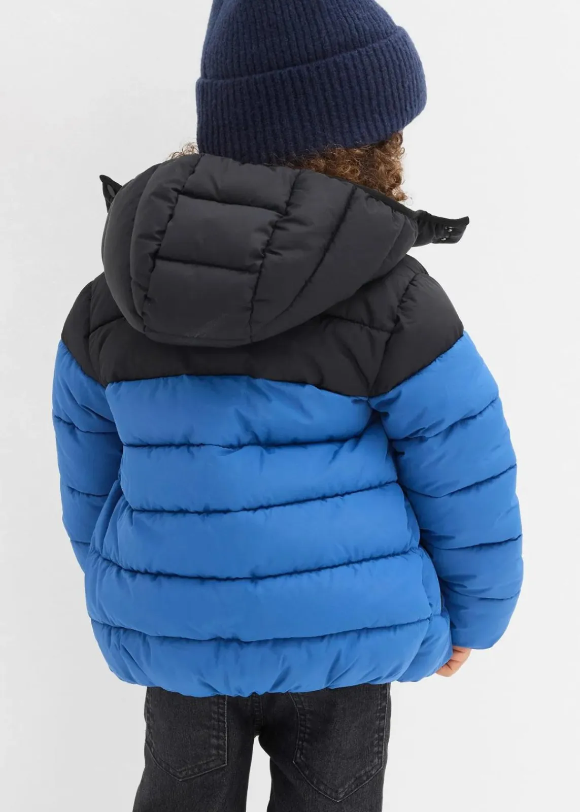 bonprix Jungen 2-8 Jahre·Jacken & Outdoor|warm gefütterte Winter-Steppjacke, wasserabweisend blau/schwarz