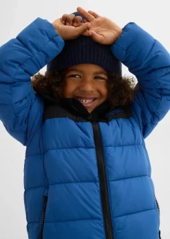 bonprix Jungen 2-8 Jahre·Jacken & Outdoor|warm gefütterte Winter-Steppjacke, wasserabweisend blau/schwarz