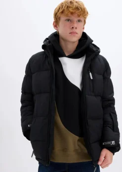 bonprix Jungen 9-16 Jahre·Jacken & Outdoor|Jungen 9-16 Jahre·Bademode|warm gefütterte Winter-Steppjacke mit Kapuze schwarz