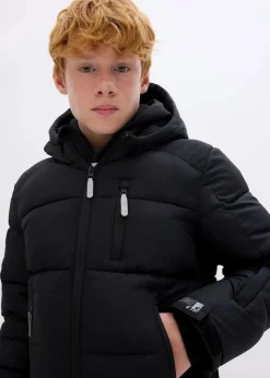 bonprix Jungen 9-16 Jahre·Jacken & Outdoor|Jungen 9-16 Jahre·Bademode|warm gefütterte Winter-Steppjacke mit Kapuze schwarz