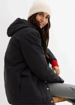 bonprix Bekleidung·Hosen|Jacken & Mäntel|Warm wattierter Parka schwarz