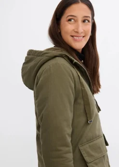 warm wattierter Winterparka mit Teddyfutter in Kapuze|bonprix Outlet