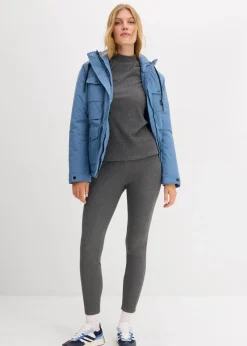 bonprix Hosen|Sportbekleidung|Warme gerippte Thermo-Leggings grau meliert meliert