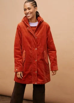 Warmer Cord-Parka mit Teddy-Futter in der Kapuze, in A-Linie|bonprix Sale