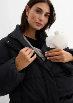 bonprix Bekleidung·Blazer|Umstandsmode|Warmer 2-in-1 Umstands-Puffermantel mit Trageeinsatz schwarz