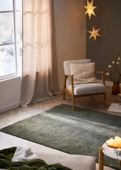 bonprix Sehr Beliebt|Veloursteppiche|Waschbarer Teppich mit weichem Flor dunkelgrün