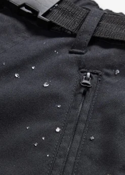 bonprix Outdoorbekleidung|Sportbekleidung|Wasserabweisende Funktionshose aus Stretch-Twill mit Gürtel schwarz