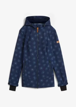 bonprix Bekleidung·Hosen|Jacken & Mäntel|Wasserabweisende Softshelljacke mit Blumenmuster dunkelblau geblümt