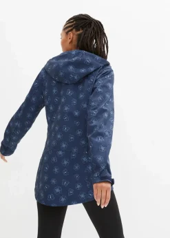 bonprix Bekleidung·Hosen|Jacken & Mäntel|Wasserabweisende Softshelljacke mit Blumenmuster dunkelblau geblümt