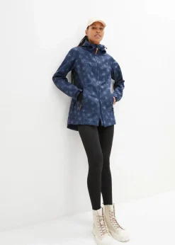 bonprix Bekleidung·Hosen|Jacken & Mäntel|Wasserabweisende Softshelljacke mit Blumenmuster dunkelblau geblümt