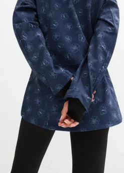 bonprix Bekleidung·Hosen|Jacken & Mäntel|Wasserabweisende Softshelljacke mit Blumenmuster dunkelblau geblümt