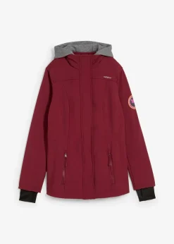 bonprix Jacken & Mäntel|Bekleidung·Hosen|wasserabweisende Softshell-Longjacke, 2 in 1-Optik bordeaux