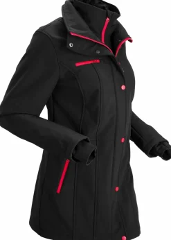 wasserabweisende Stretch-Softshell-Longjacke|bonprix Online