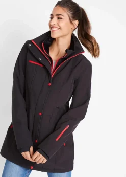 wasserabweisende Stretch-Softshell-Longjacke|bonprix Online