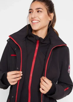 wasserabweisende Stretch-Softshell-Longjacke|bonprix Online