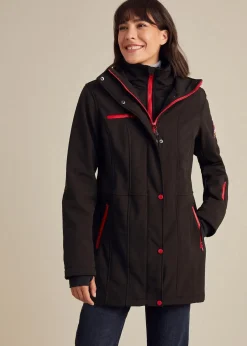 wasserabweisende Stretch-Softshell-Longjacke|bonprix Online