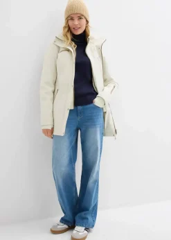 wasserabweisende Stretch-Softshell-Longjacke|bonprix Online