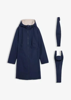 bonprix Bekleidung·Blazer|Umstandsmode|Wasserabweisender 6-in-1 Wende-Umstandsmantel mit Trage- und Schwangerschftseinsatz dunkelblau/grauweiss