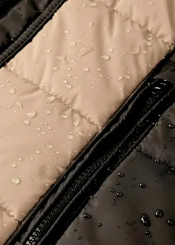 bonprix Jacken & Mäntel|Bekleidung·Hosen|wasserabweisender Outdoor-Kurzmantel mit Fellimitat beige/schwarz