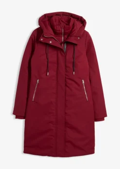 bonprix Bekleidung·Hosen|Jacken & Mäntel|wasserabweisender Outdoor-Mantel, 2in1 Optik pflaumenrot