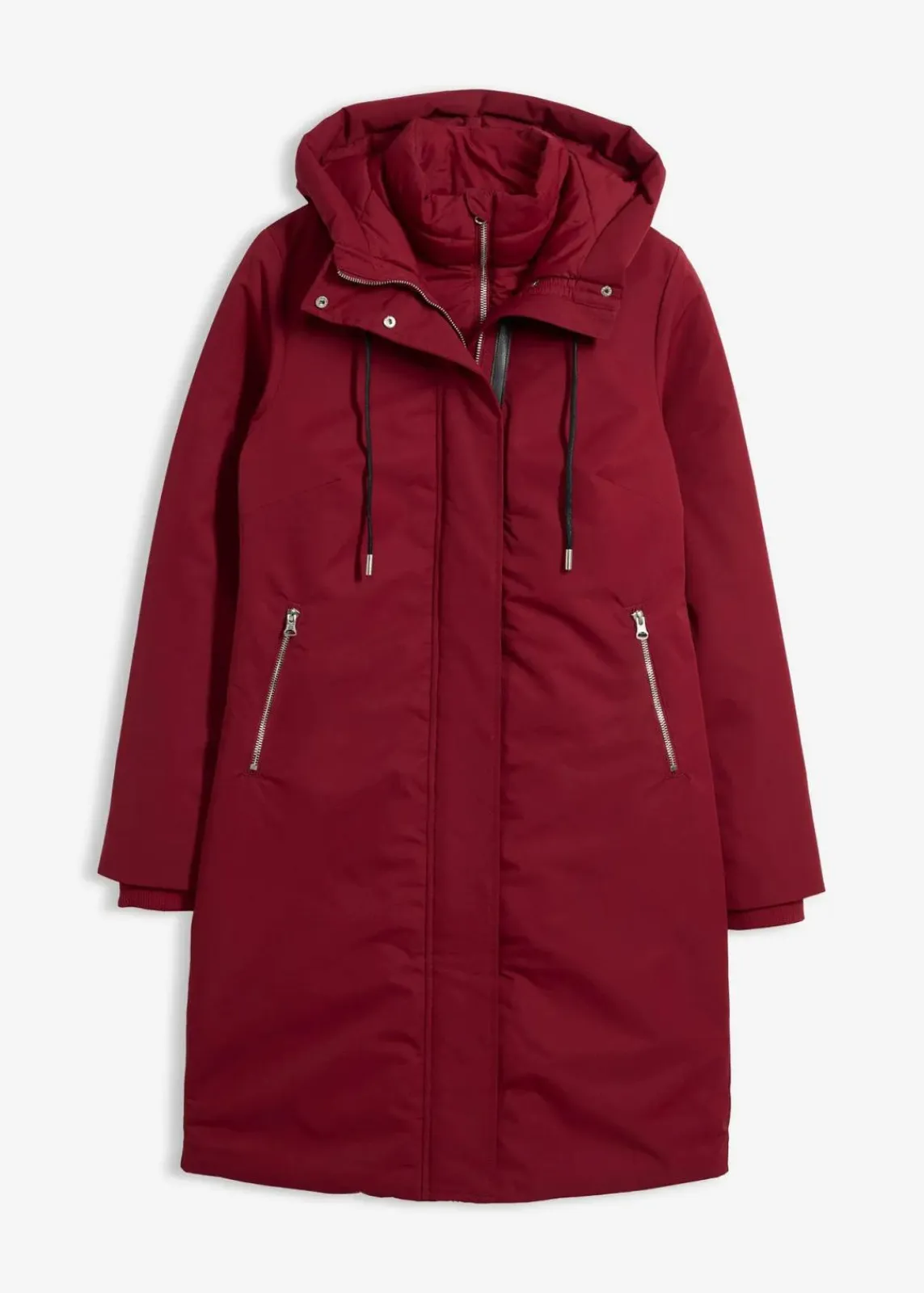bonprix Bekleidung·Hosen|Jacken & Mäntel|wasserabweisender Outdoor-Mantel, 2in1 Optik pflaumenrot