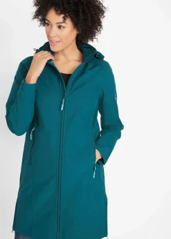 bonprix Bekleidung·Hosen|Jacken & Mäntel|wasserabweisender Softshellmantel blaupetrol
