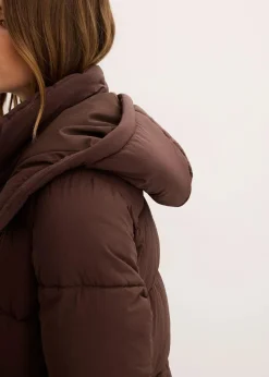 bonprix Jacken & Mäntel|Bekleidung·Hosen|Wasserabweisender Steppmantel dunkelbraun