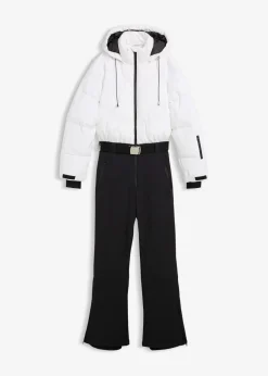 bonprix Bekleidung·Jumpsuits|Bekleidung·Homewear|wasserabweisender wattierter Funktions-Overall weiß/schwarz