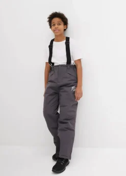 bonprix Jungen 9-16 Jahre·Bademode|Jungen 9-16 Jahre·Jacken & Outdoor|wasserdichte Funktionshose mit Hosenträgern, warm gefüttert schiefergrau