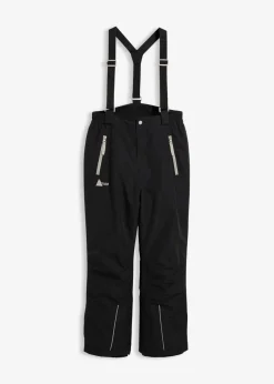 bonprix Jungen 9-16 Jahre·Bademode|Jungen 9-16 Jahre·Jacken & Outdoor|wasserdichte Funktionshose mit Hosenträgern und reflektierende Details schwarz