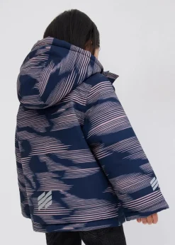 bonprix Mädchen 9-16 Jahre·Jacken & Outdoor|Mädchen 2-8 Jahre·Nachhaltigere Materialien|wasserdichte Funktionsjacke dunkelblau/rosenholz graphisch