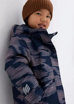 bonprix Mädchen 9-16 Jahre·Jacken & Outdoor|Mädchen 2-8 Jahre·Nachhaltigere Materialien|wasserdichte Funktionsjacke dunkelblau/rosenholz graphisch