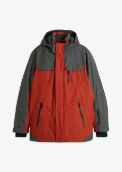 bonprix Jacken & Mäntel|Outdoorbekleidung|wasserdichte Funktionsjacke mit abnehmbarer Kapuze rostorange/anthrazit