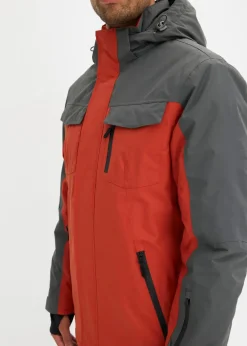 bonprix Jacken & Mäntel|Outdoorbekleidung|wasserdichte Funktionsjacke mit abnehmbarer Kapuze rostorange/anthrazit