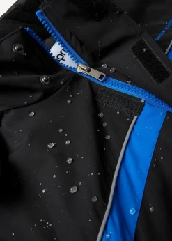 bonprix Große Größen|Outdoorbekleidung|wasserdichte Funktionsjacke mit abnehmbarer Kapuze schwarz/azurblau