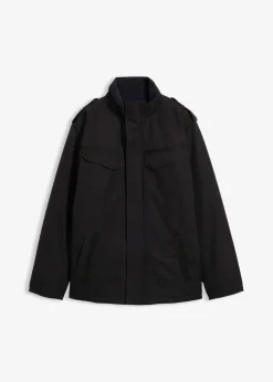 Wasserdichte Funktionsjacke mit Roll-in-Kapuze und Schulterklappen|bonprix Online