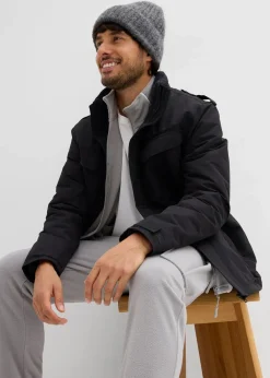 Wasserdichte Funktionsjacke mit Roll-in-Kapuze und Schulterklappen|bonprix Online