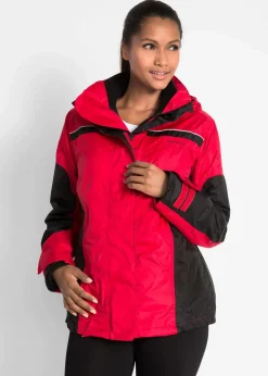 bonprix Bekleidung·Hosen|Jacken & Mäntel|wasserdichte Funktionsjacke rot/schwarz