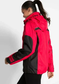 bonprix Bekleidung·Hosen|Jacken & Mäntel|wasserdichte Funktionsjacke rot/schwarz