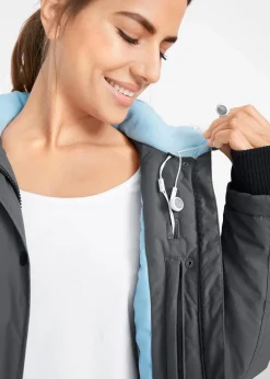 wasserdichte Funktions-Outdoor-Longjacke mit Kapuze|bonprix Discount